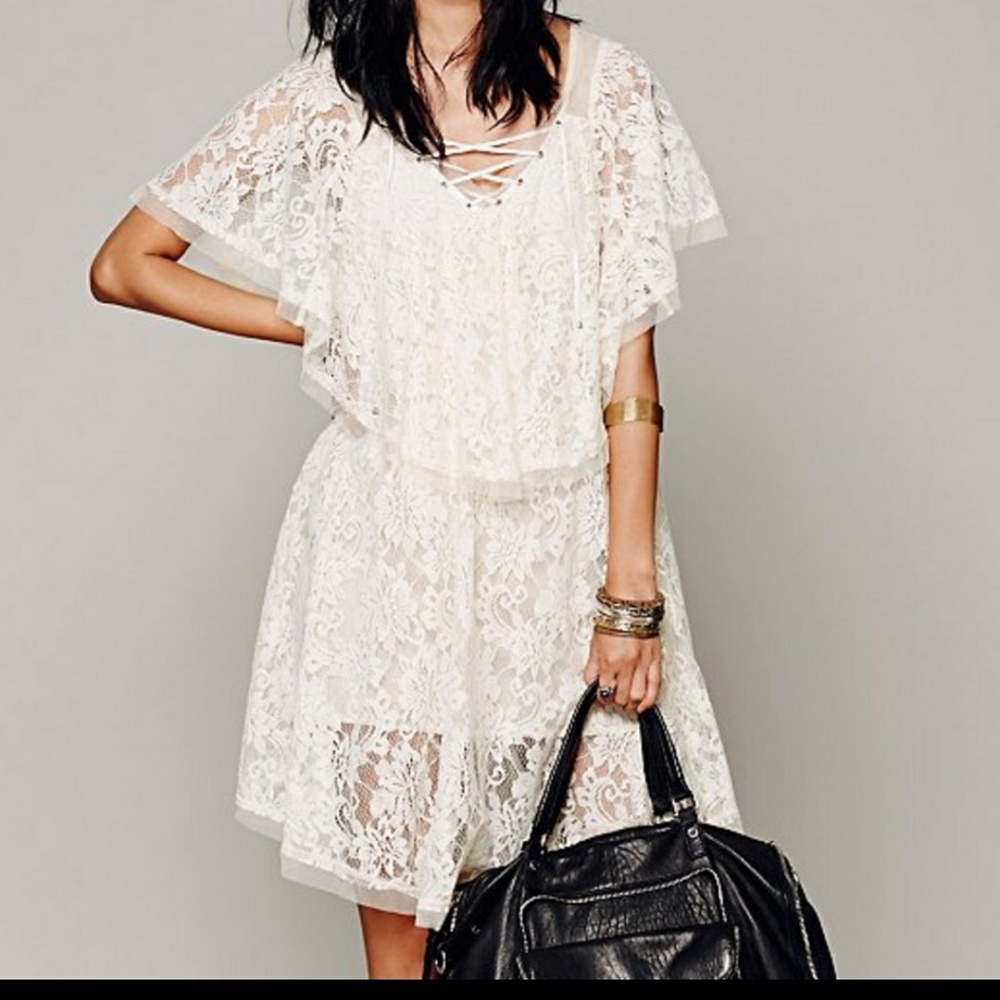 Hill Country Free People tiered lace dress
